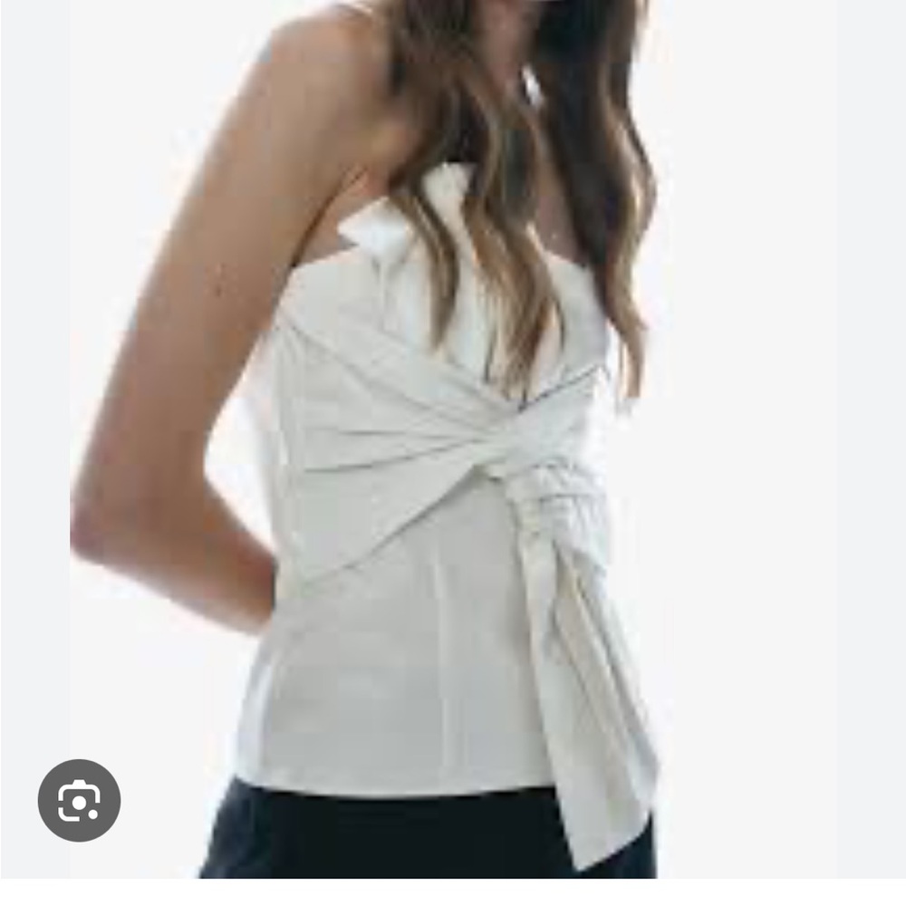 H&M White Strapless Top